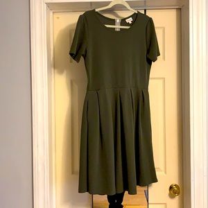 Lularoe olive green zipper dress